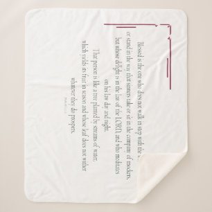 PSALM 1, does not walk in step with the wicked Sherpa Blanket