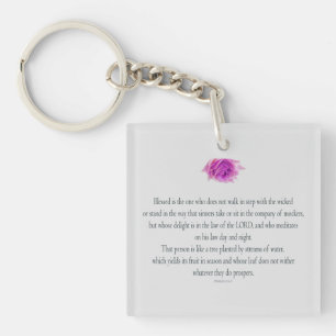 Psalm 1, Flower, Keychain