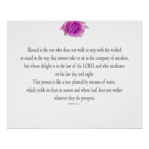 Psalm 1, Flower, Poster