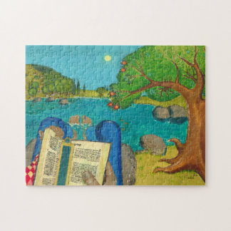 Psalm 1 in Hebrew Bible Jewish Christian Paintings Jigsaw Puzzle