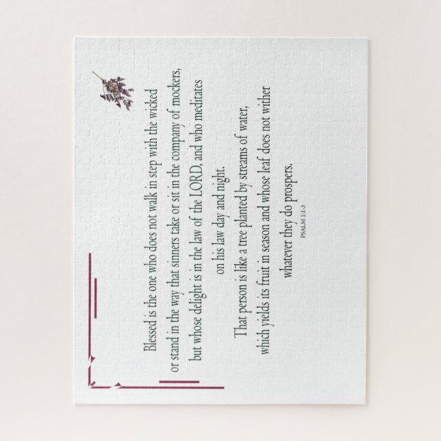 Psalm 1, Law day and Night, Streams of Waters, Jigsaw Puzzle (Vertical)