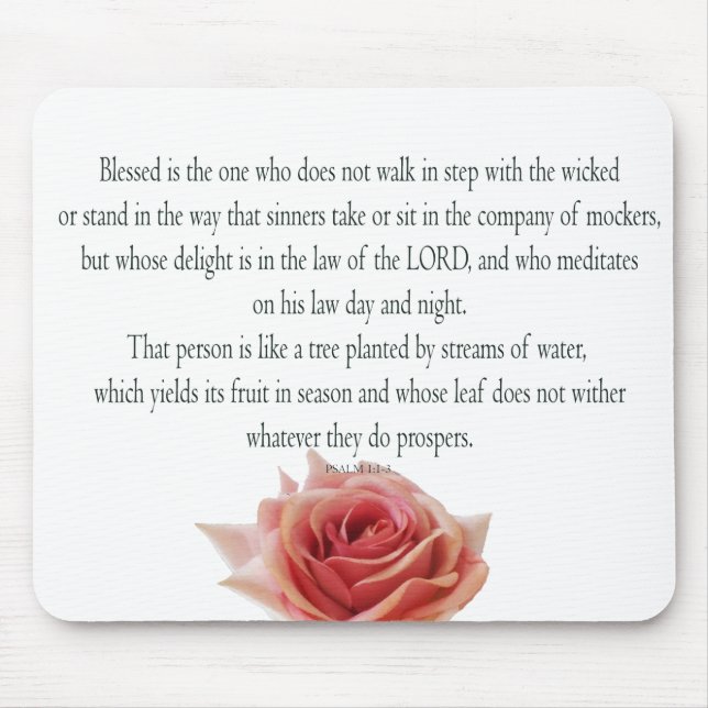 Psalm 1, Law day and Night, Streams of Waters, Mouse Pad (Front)