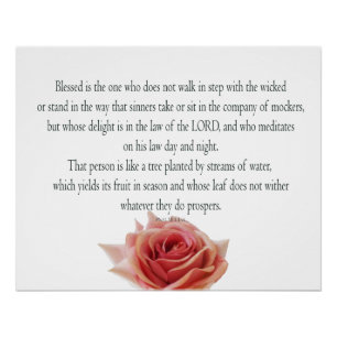 Psalm 1, Law day and Night, Streams of Waters, Poster