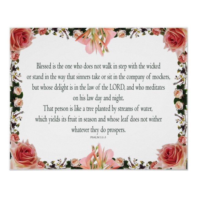 Psalm 1, Law day and Night, Yields its Fruit, Poster (Front)