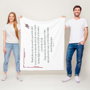 Psalm 1 Scripture Art Path of the Righteous Fleece Blanket