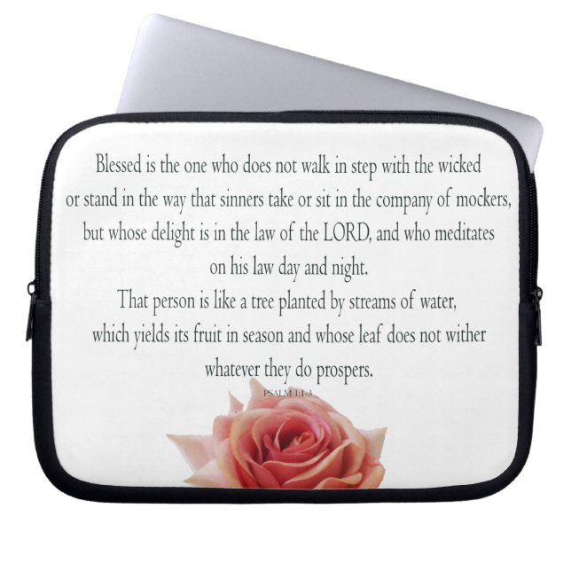 Psalm 1 Scripture Art Path of the Righteous Laptop Sleeve (Front)