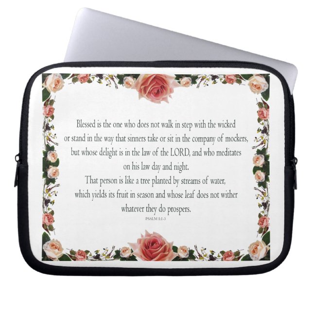 Psalm 1 Scripture Art Path of the Righteous Laptop Sleeve (Front)