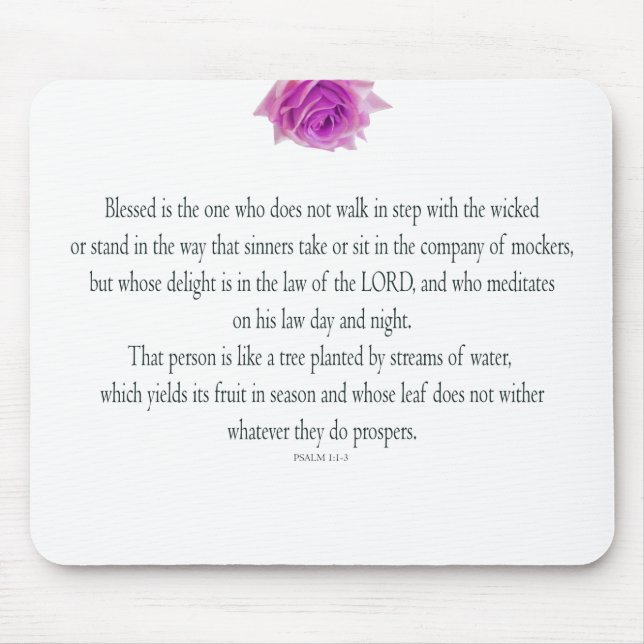 Psalm 1 Scripture Art Path of the Righteous Mouse Pad (Front)