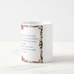 Psalm 1 with Flower Borders Magic Mug