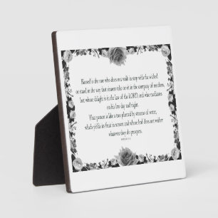 Psalm 1, Yields its Fruit in Season, B&W Plaque