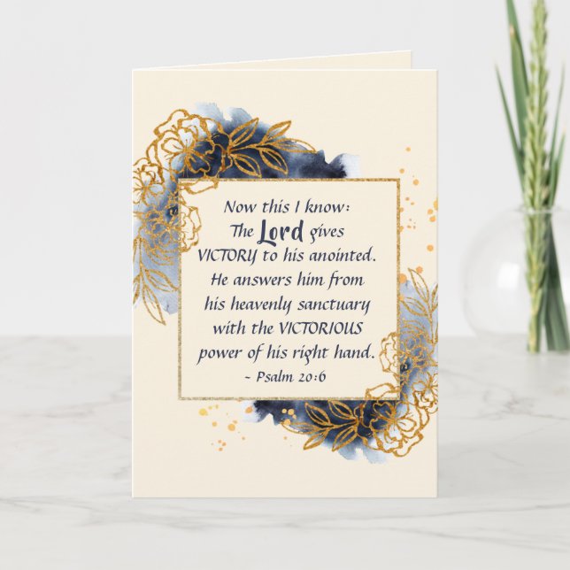 Psalm 20:6 The Lord gives VICTORY to His Anointed Card (Front)