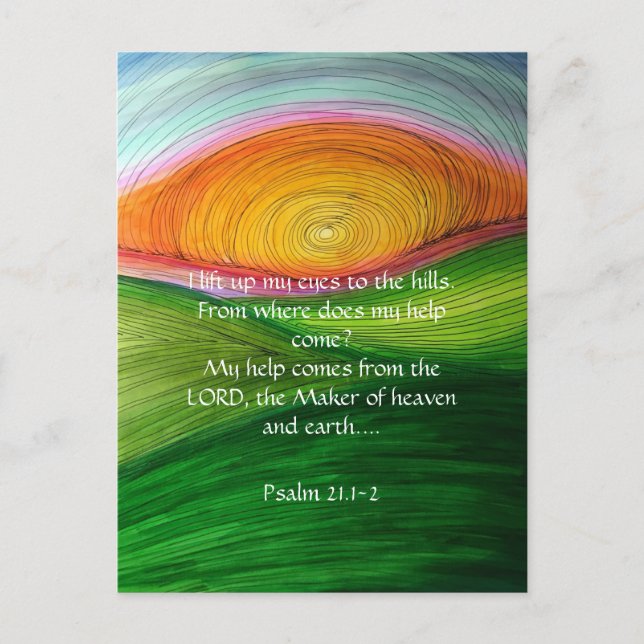 Psalm 21.1. God is my help Postcard (Front)