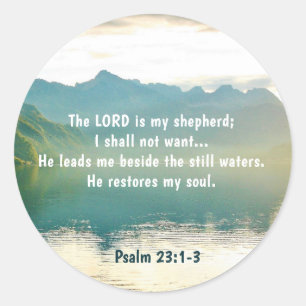 Psalm 23 1-3 The LORD is My Shepherd Classic Round Sticker