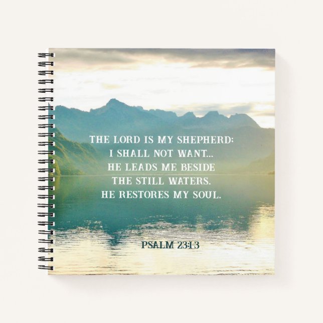 Psalm 23 1-3 The LORD is My Shepherd Notebook (Front)