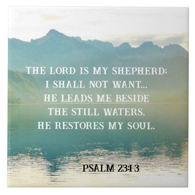 Psalm 23 1-3 The LORD is My Shepherd Tile (Front)
