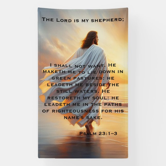Psalm 23:1–3 Tranquil Walk with God Design Banner (Vertical)