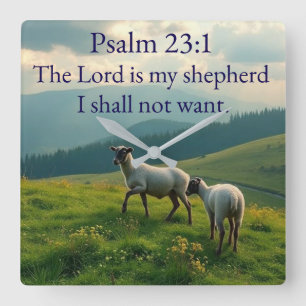Psalm 23:1 Bible Verse Wall Clock