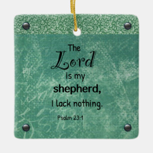 Psalm 23:1 Christian Typography Design Ceramic Ornament
