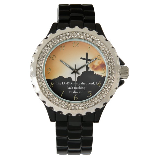 Psalm 23:1 cross on a mountain  watch (Front)