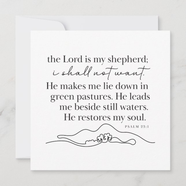 PSALM 23:1 - Personalized Note Card (Front)