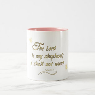 Psalm 23:1  Two-Tone coffee mug