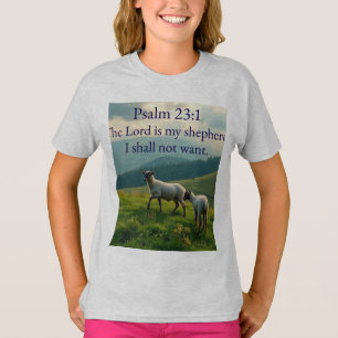 Psalm 23:1 Verset de la Bible T-shirt pour fille