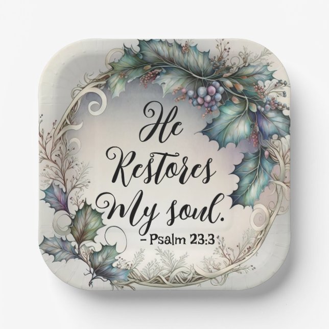 Psalm 23:3    paper plate (Front)