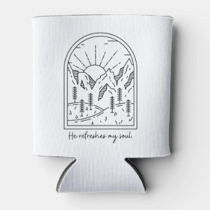 Psalm 23 3 Refreshes Soul Christian Bible Verse Can Cooler