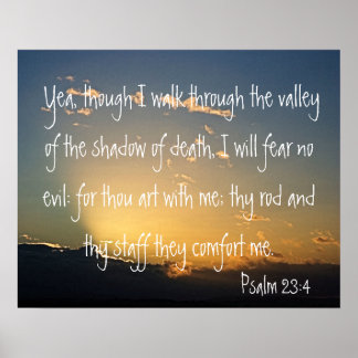 Psalm 23:4 bible verse for protection poster