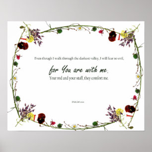 Psalm 23:4, Darkest Valley I will no fear no Evil Poster