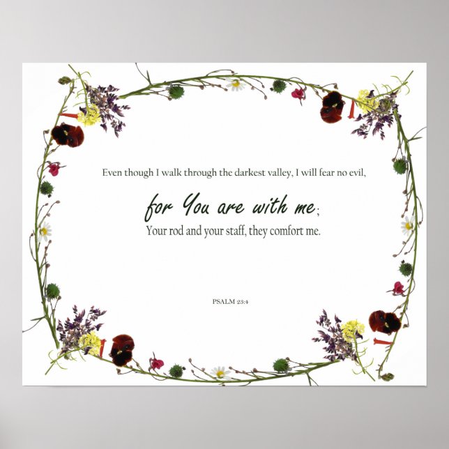 Psalm 23:4, Darkest Valley I will no fear no Evil Poster (Front)