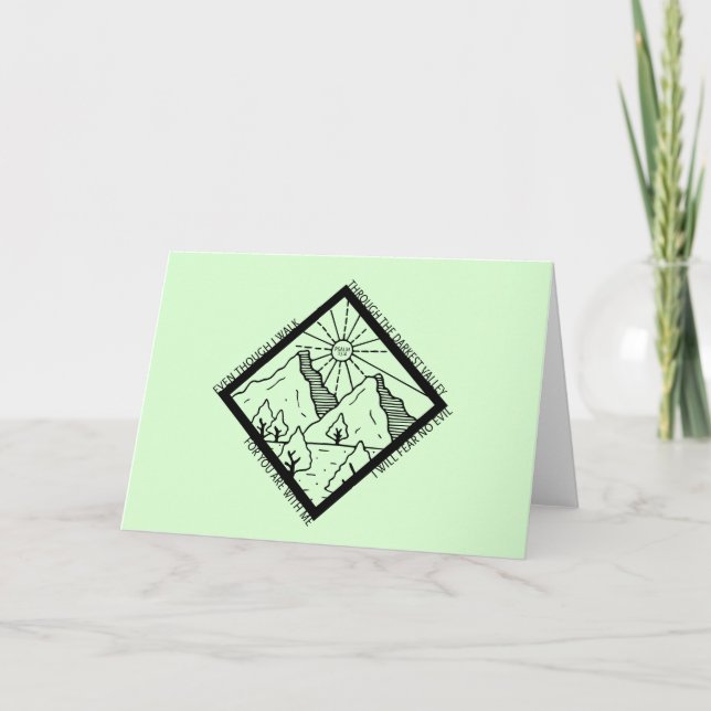 Psalm 23 4 Fear No Evil Christian Bible Verse Card (Front)