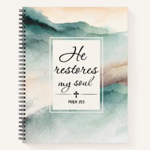 Psalm 23"4 He Restores My Soul Personalized Notebook