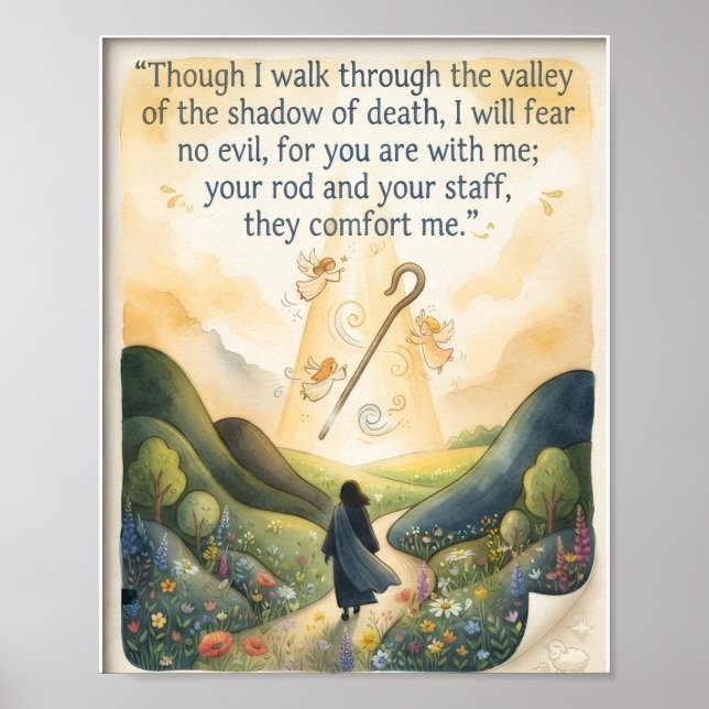 Psalm 23:4 Scripture Poster | Bible Verse Poster (Front)