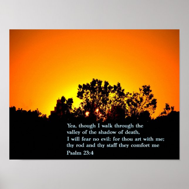 Psalm 23:4 Sunset Poster (Front)