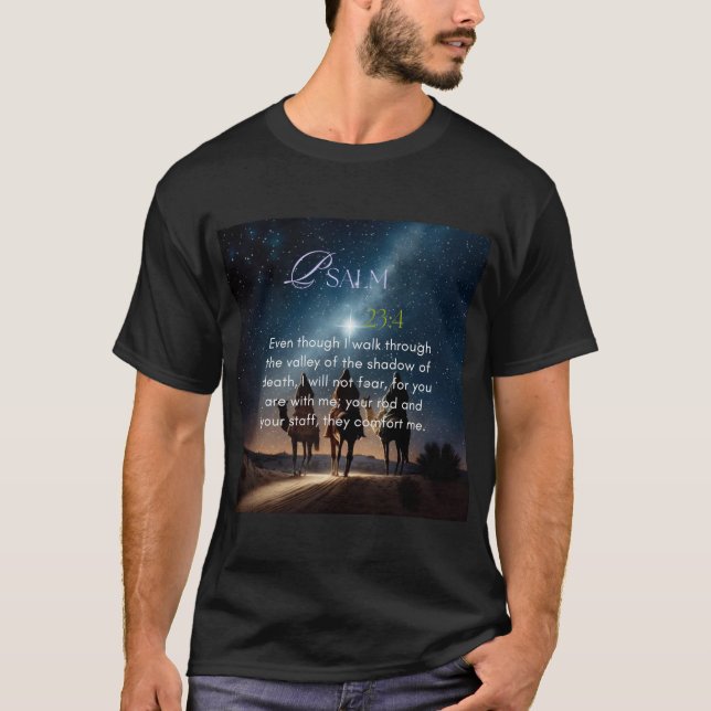 Psalm 23:4 T-Shirt (Front)