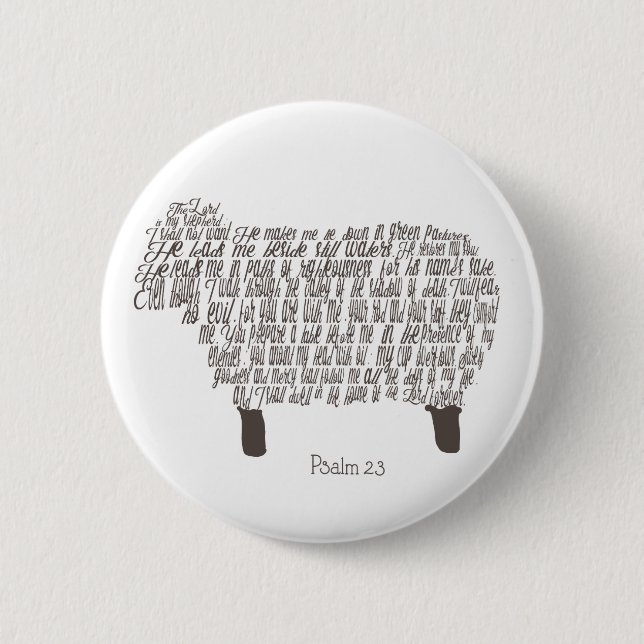 Psalm 23 Art 2 Inch Round Button (Front)