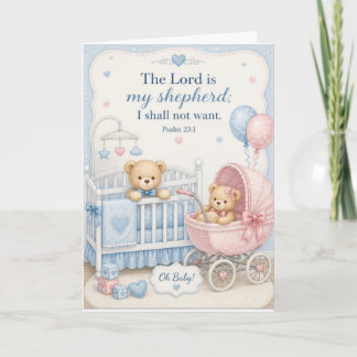 Psalm 23 Baby Congratulations Greeting Card