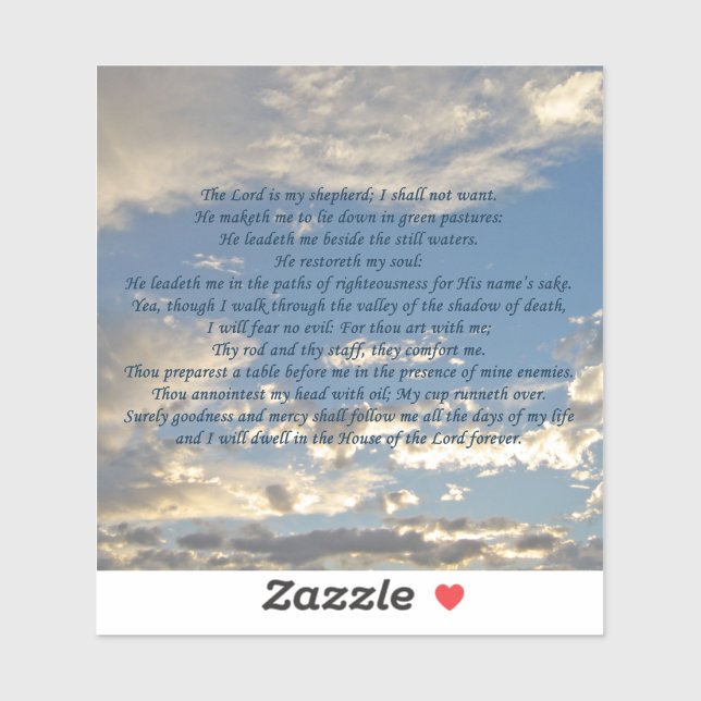 Psalm 23 Beautiful Bible Verse Christian Blue Sky (Sheet)