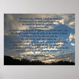 Psalm 23 Beautiful Bible Verse Christian Poster