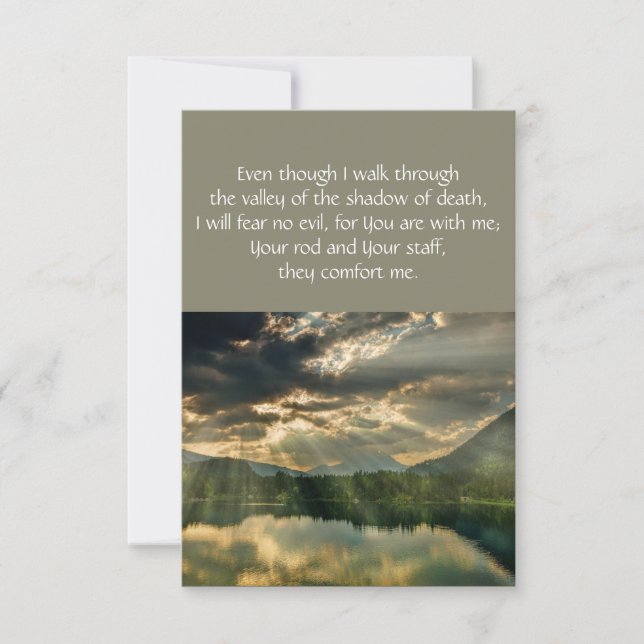 Psalm 23  Bible Scripture Memorial Christian Invitation (Front)