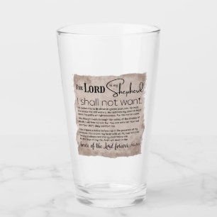 Psalm 23 Bible Scripture Vintage Paper Glass