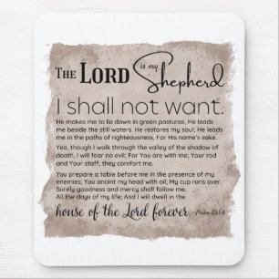 Psalm 23 Bible Scripture Vintage Paper Mouse Pad