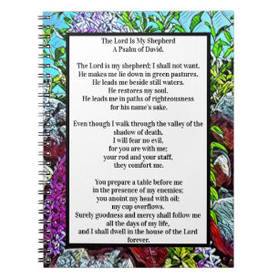 Psalm 23 biblical quote notebook