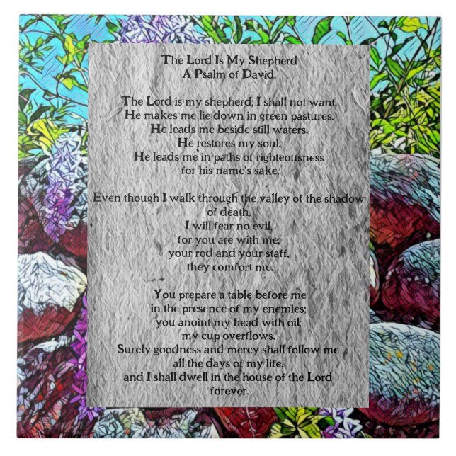Psalm 23 biblical quote tile (Front)