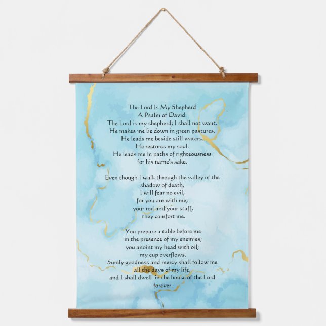 Psalm 23 biblical quotes hanging tapestry (Front)