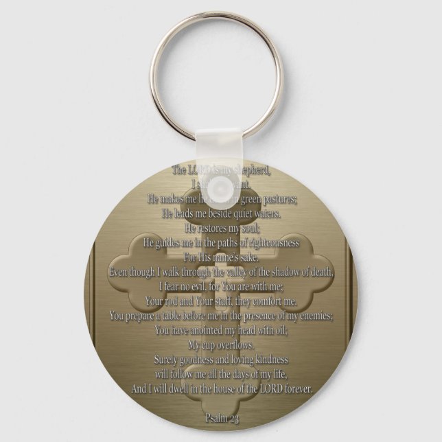 Psalm 23 - Bronze Keychain (Front)
