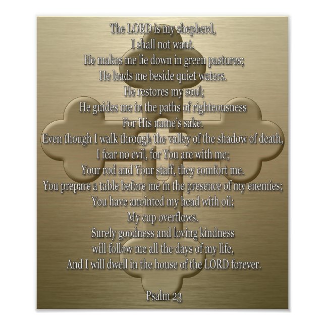 Psalm 23 - Bronze Photo Print (Front)