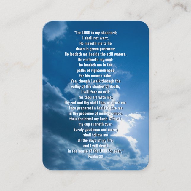 Psalm 23 - Christian Business Card (Front)