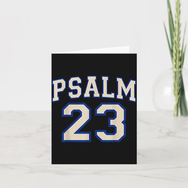 Psalm 23 Christian Faith Ivory And Blue Varisty Le Card (Front)